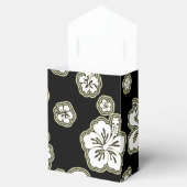 White Tan Black Hibiscus Flower Party Favor Box Bedankdoosjes (Geopend)