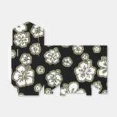 White Tan Black Hibiscus Flower Party Favor Box Bedankdoosjes (Uitgevouwen)