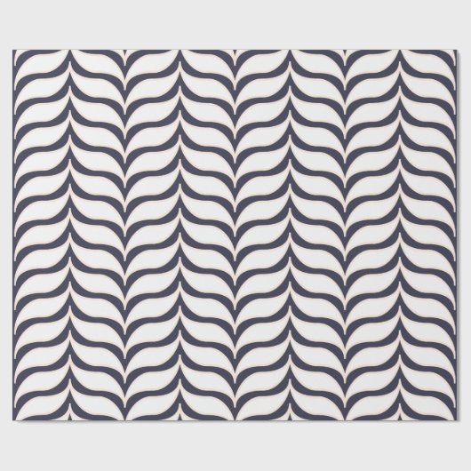 White Tan Curvy Chevrons Pattern Cadeaupapier (Vlak)