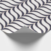 White Tan Curvy Chevrons Pattern Cadeaupapier (Hoek)