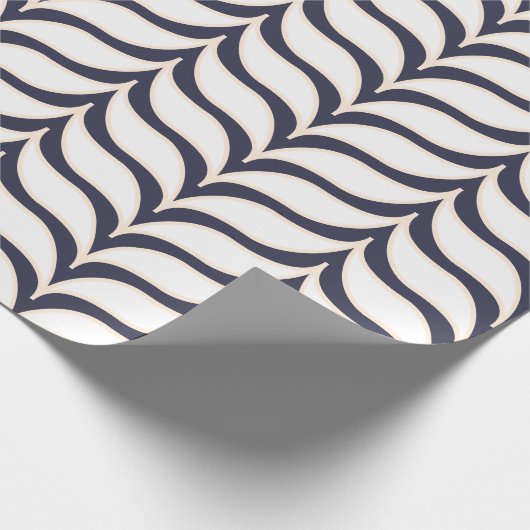 White Tan Curvy Chevrons Pattern Cadeaupapier (Hoek)