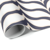 White Tan Curvy Chevrons Pattern Cadeaupapier (Rol Hoek)