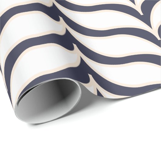 White Tan Curvy Chevrons Pattern Cadeaupapier (Rol Hoek)