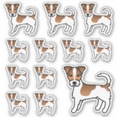 White & Tan Rough Coat Jack Russell Terrier Dogs Sticker (Voorkant)