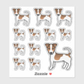 White & Tan Smooth Coat Jack Russell Terrier Dogs Sticker (Vel)