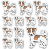 White & Tan Smooth Coat Jack Russell Terrier Dogs Sticker (Voorkant)