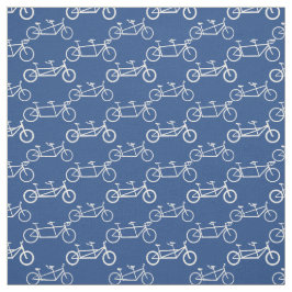 White Tandem bike op blauw Stof