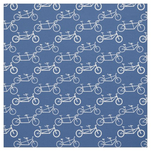White Tandem bike op blauw Stof (Swatch)