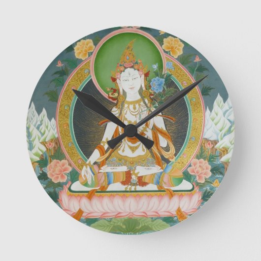 White Tara Clock Ronde Klok (Voorkant)