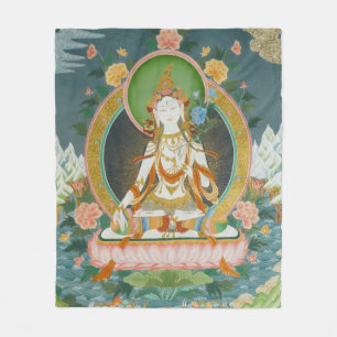 White Tara Fleece Blanket Deken