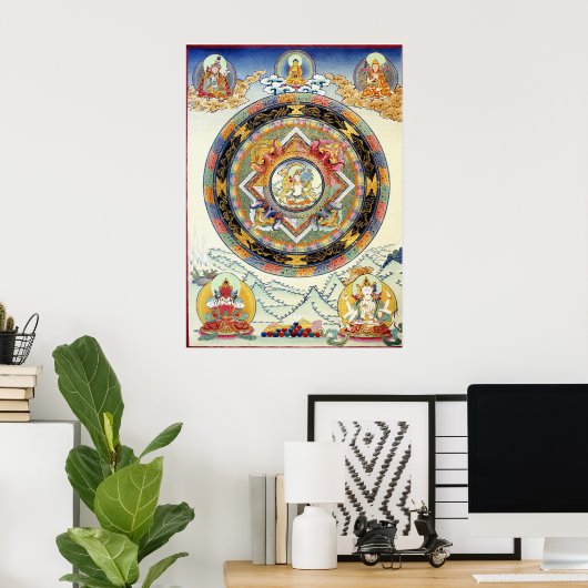 White Tara Mandala Poster (Thuiskantoor)