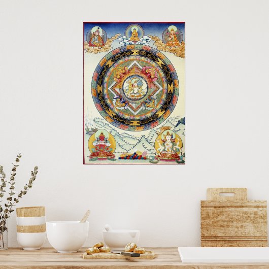 White Tara Mandala Poster (Keuken)