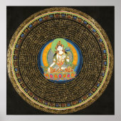 White Tara Mantra Mandala Thangka Poster (Voorkant)