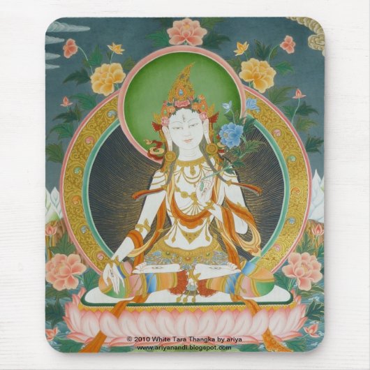 White Tara Mousepad Muismat (Voorkant)