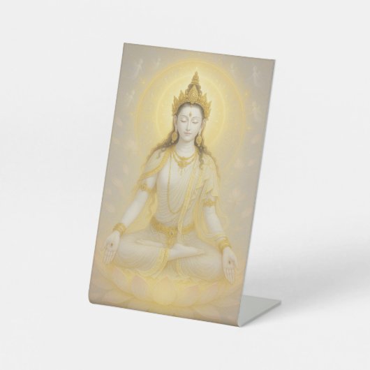 White Tara Reclamebord Met Voetstuk (Voorkant)