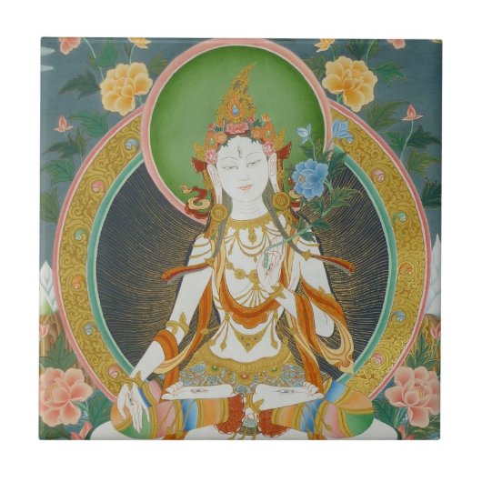 White Tara Tile Tegeltje (Voorkant)