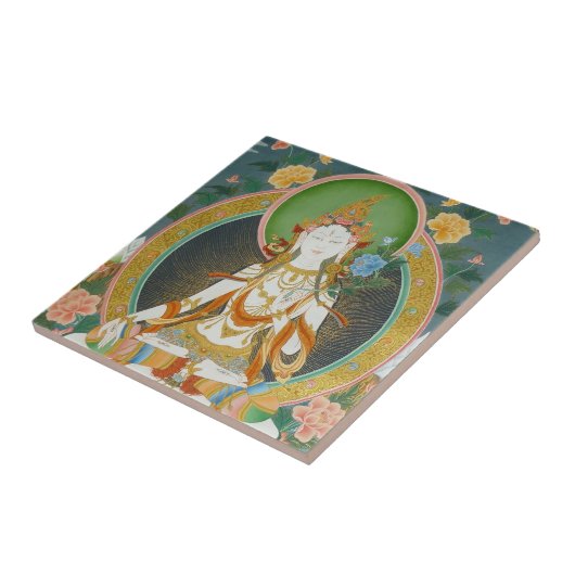 White Tara Tile Tegeltje (Zijkant)