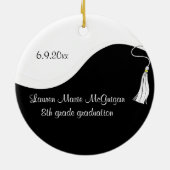 White Tassel Afstuderen Keepomwille Ornament (Achterkant)