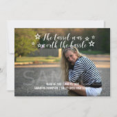 White Tassel Worth Hassle Foto Afstuderen Aankondiging (Voorkant)