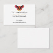 White  Tattoo Style Art Moth Visitekaartje (Voorkant / Achterkant)