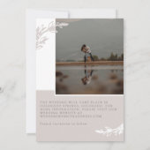 White Taupe Greenery Overlapping Photos Save The Date (Achterkant)