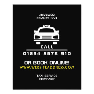 White Taxi Cab Logo with Price List Flyer