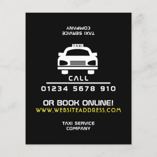 White Taxi Cab Logo with Price List Flyer