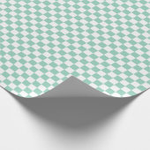 White & Teal Checkerboard Wrapping Paper Roll Cadeaupapier (Hoek)