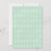 White Teddy Bear Diamond Sage Green Baby shower Kaart (Achterkant)