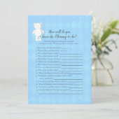 White Teddy Bear die mama het beste schoenenspel k Kaart (Staand voorkant)