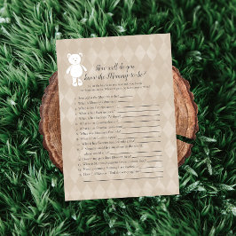 White Teddy Bear die mama het beste schoenenspel k Kaart