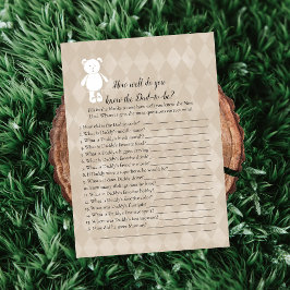 White Teddy Bear die papa het beste schoenspel ken Kaart