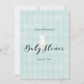 White Teddy Bear in je Baby shower Game Kaart (Achterkant)