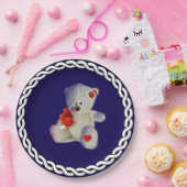 White Teddy Bear Papieren Bordje (Feest)
