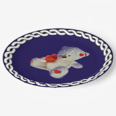 White Teddy Bear Papieren Bordje (Gekanteld)