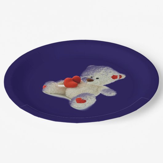 White Teddy Bear Papieren Bordje (Gekanteld)