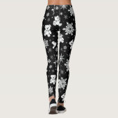 White Teddy Bear & Snowflake Seamless Pattern Leggings (Achterkant)