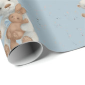 White Teddy Bear Wild One Year Wrapping Paper Cadeaupapier (Rol Hoek)