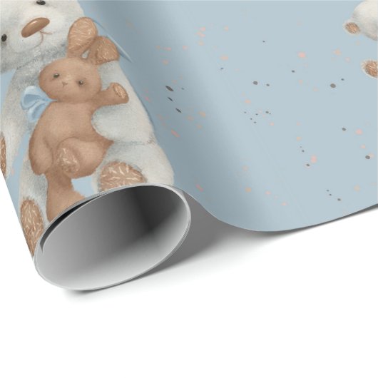 White Teddy Bear Wild One Year Wrapping Paper Cadeaupapier (Rol Hoek)