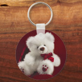 White Teddy beer Sleutelhanger (Voorkant)