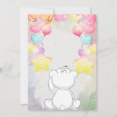 white teddy beer verjaardagsuitnodiging kaart (Achterkant)