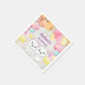 white teddybeer verjaardagsartikel napkin servet (Hoek)