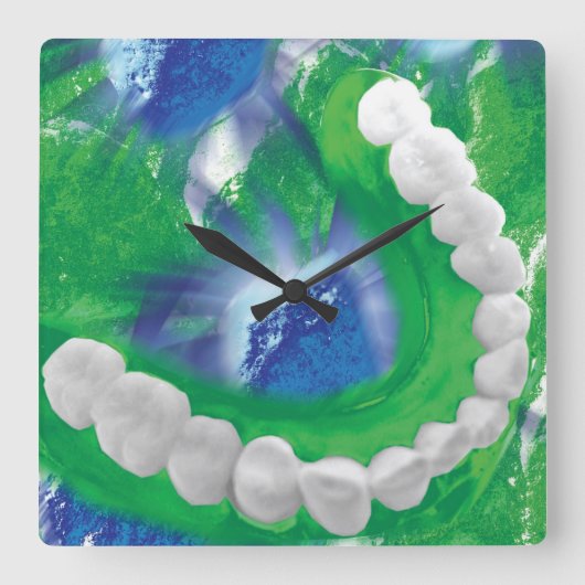 White Teeth Arch Dentist Orthodontist Wall klok (Voorkant)