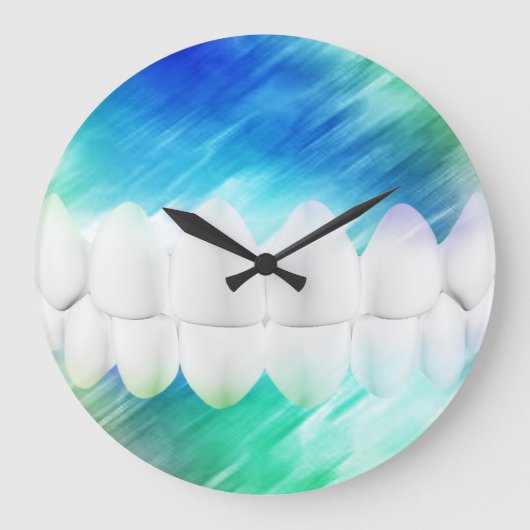 White Teeth Dentist Orthodontist Wall klok (Voorkant)