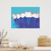 White Teeth Design Dentist Orthodontist Poster (Keuken)