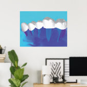 White Teeth Design Dentist Orthodontist Poster (Thuiskantoor)
