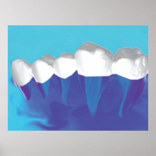 White Teeth Design Dentist Orthodontist Poster (Voorkant)