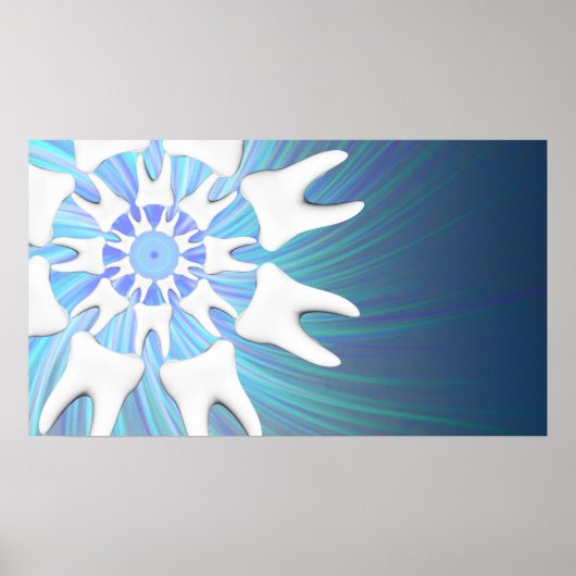 White Teeth Mandala Dentist-Orthodontist Poster (Voorkant)
