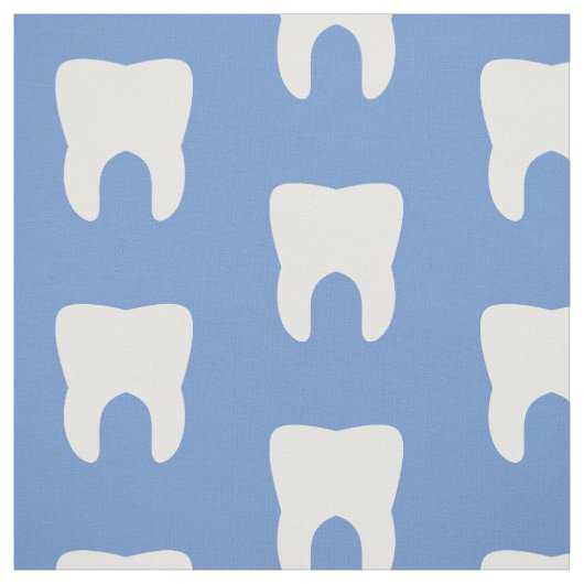 White Teeth on a Blue Background Stof (Swatch)