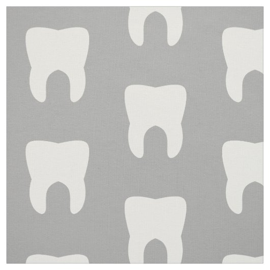 White Teeth on a Grey Background Stof (Swatch)